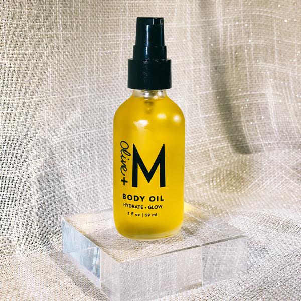 Hydrate + Glow Body Oil – Best Hydration for Regaining Body Beauty & Radiance (2 oz) – Olive +M