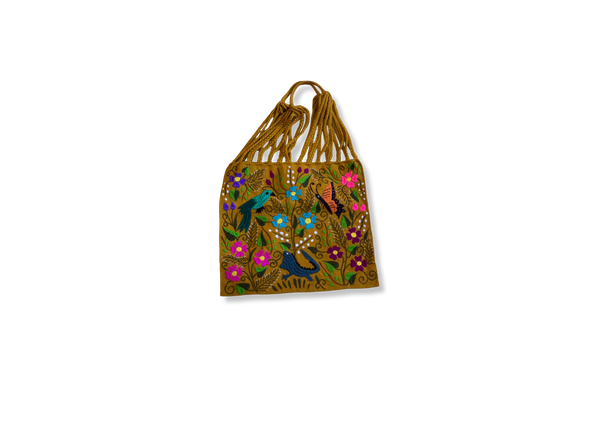 Embroidered Bag with Nature Designs