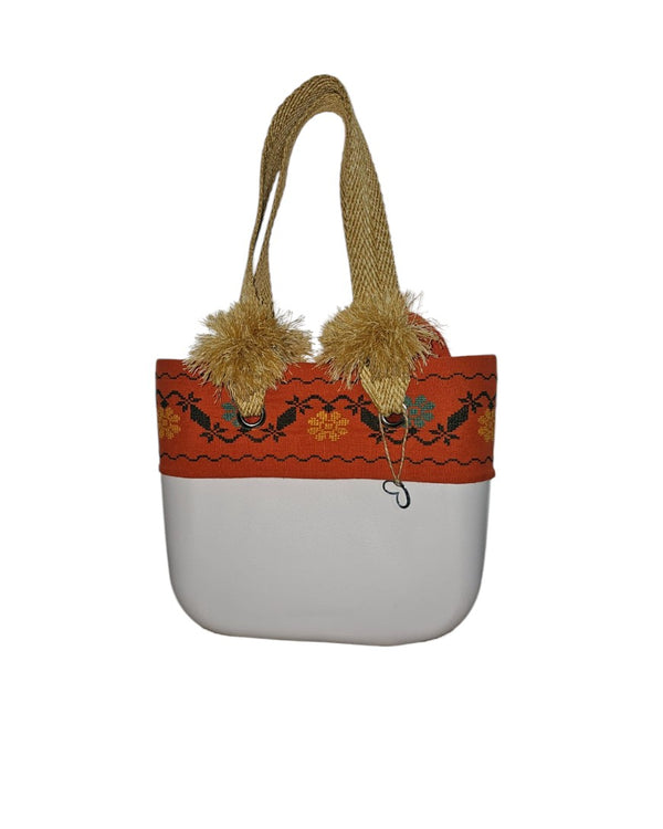 Purepecha Embroidered Special Edition Bag, Michoacán (green and yellow flowers)