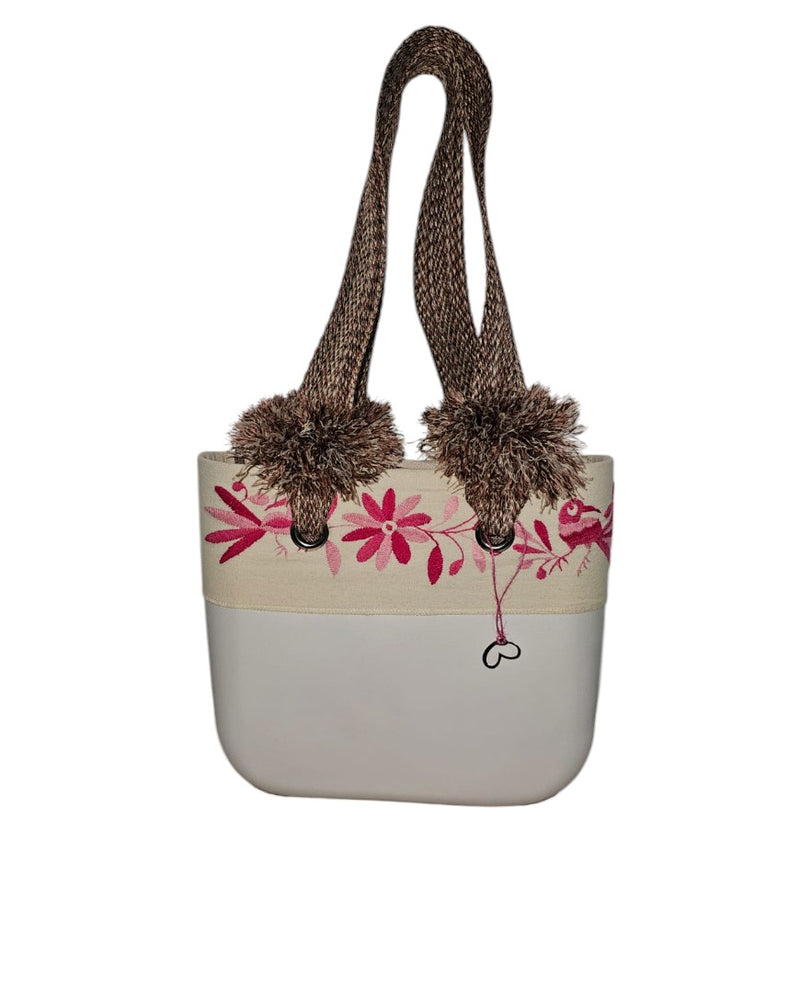 Special Edition embroidered bag Tenango, Hidalgo (pink birds and flowers)