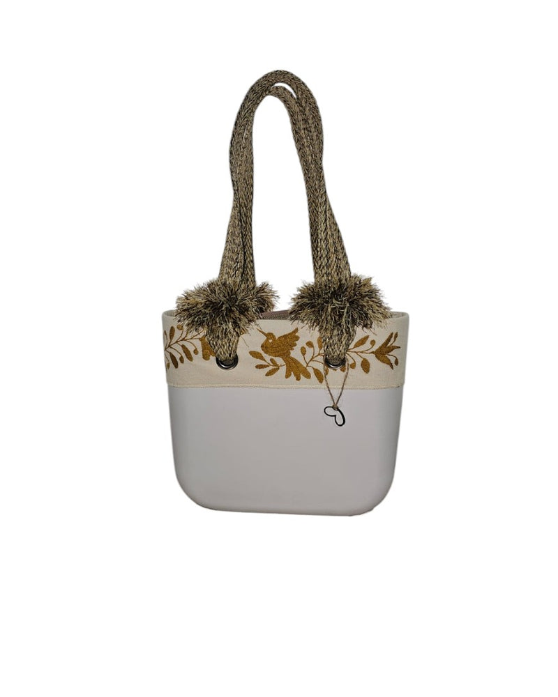 Special Edition embroidered bag Tenango, Hidalgo (golden hummingbird)