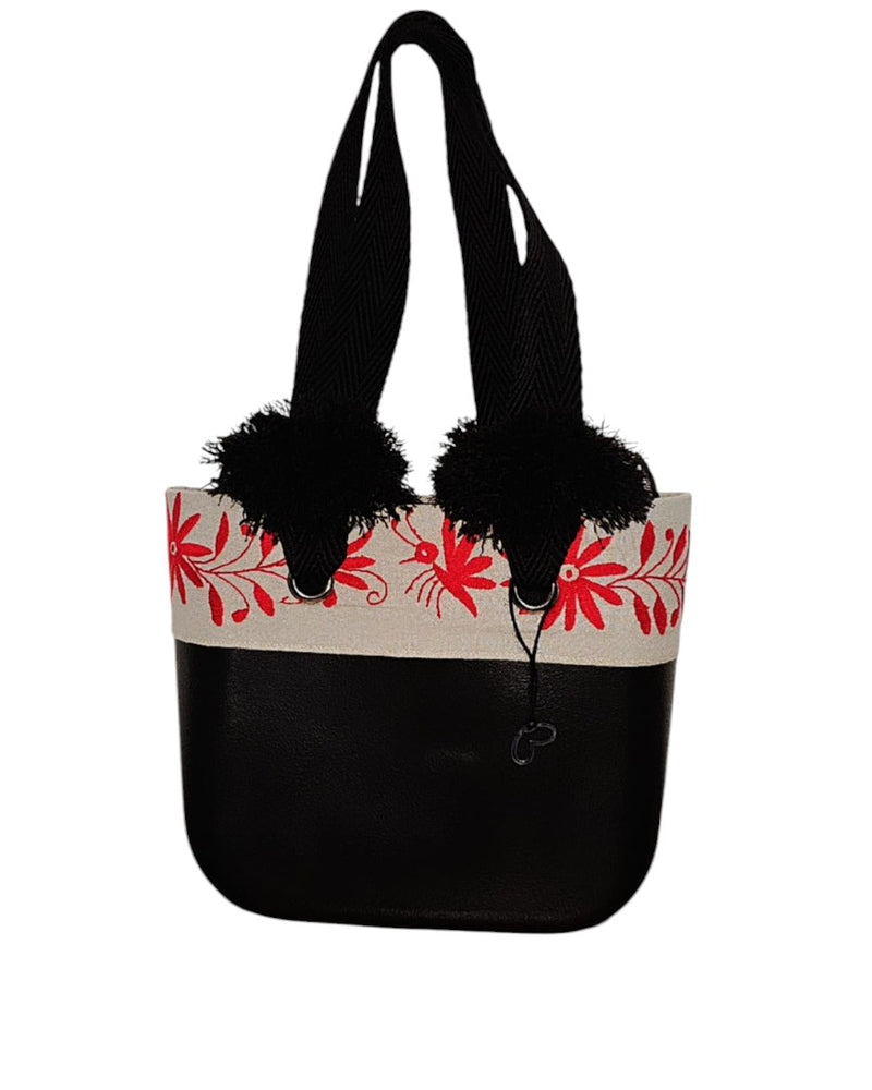 Special Edition embroidered bag Tenango, Hidalgo (red butterfly)