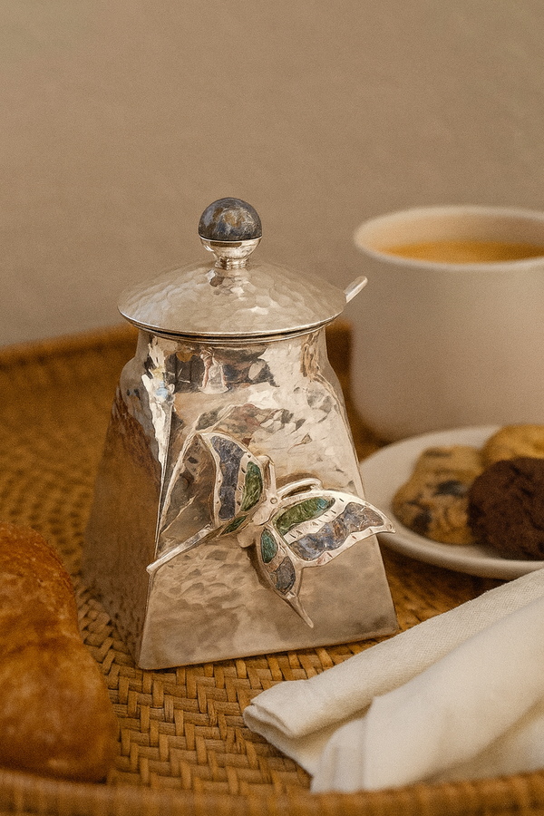 Butterfly Silver Sugar Bowl