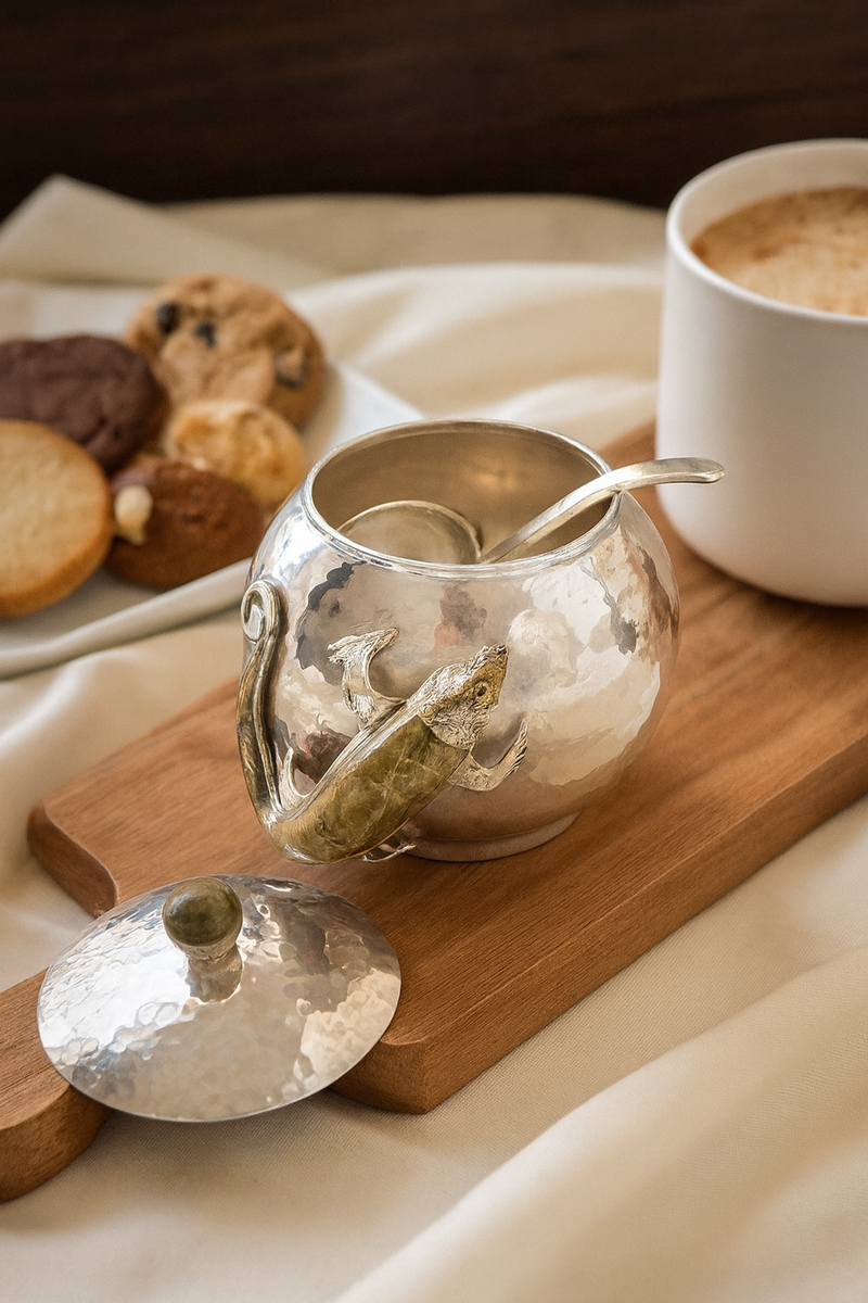 Chameleon-Inspired Ball Sugar Bowl