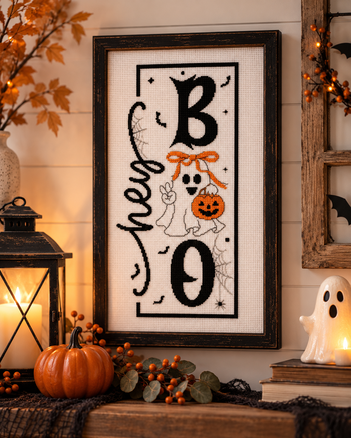 Hey Boo Gingham Art