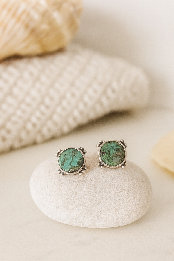 Circle Malachite Earrings