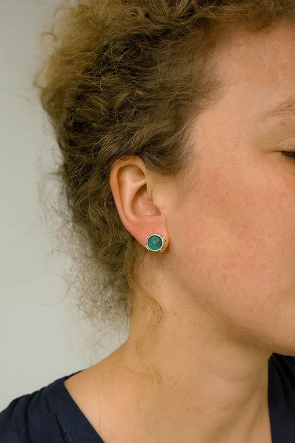 Circle Malachite Earrings