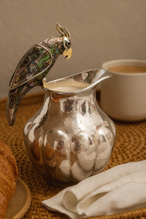 Cockatoo Creamer with Abalone Shell