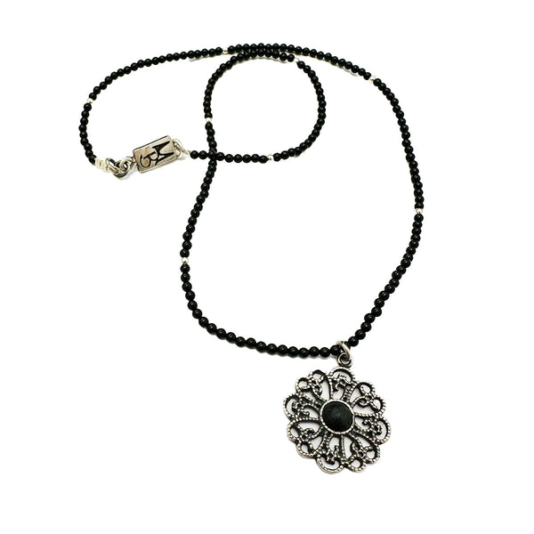 Filigree Flower Pendant – Sterling Silver