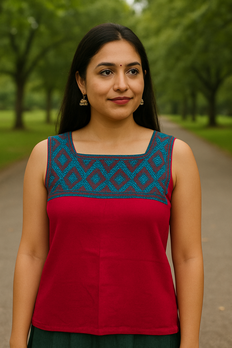 Dark Pink Cotton Blouse