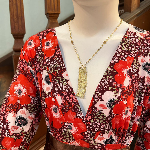 Large Rebozo Pendant – Gold Finish