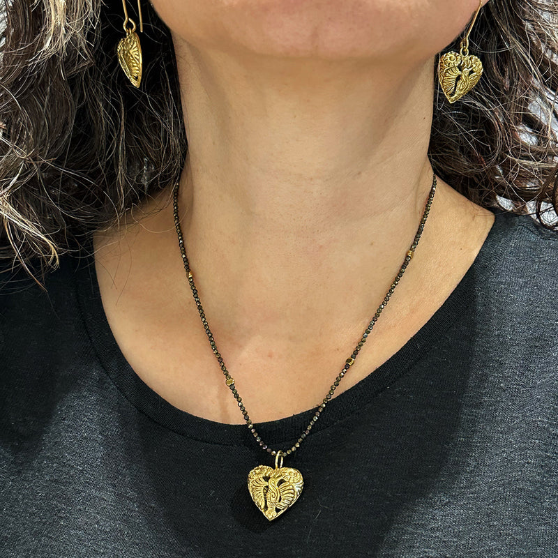 Colibri Heart Silver Pendant – Gold