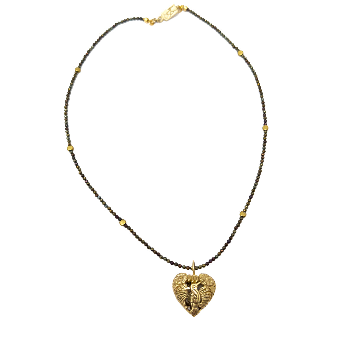 Colibri Heart Silver Pendant – Gold