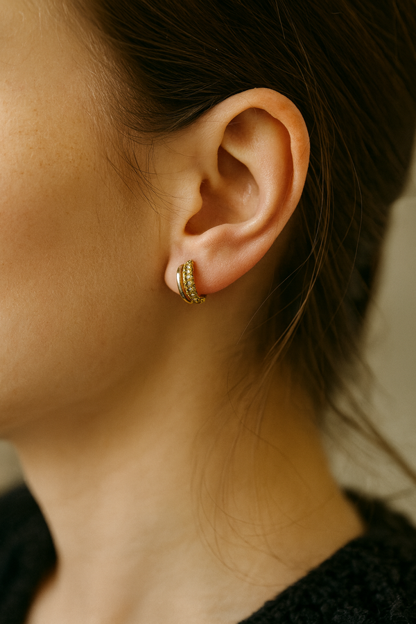 Ear Cuff 3 Row Crystal