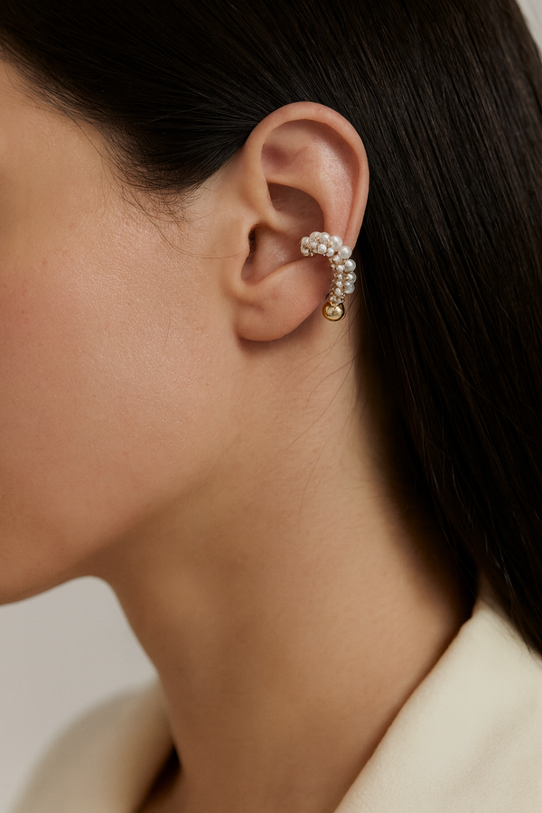 Ear Cuff Beaded Pearl Grande