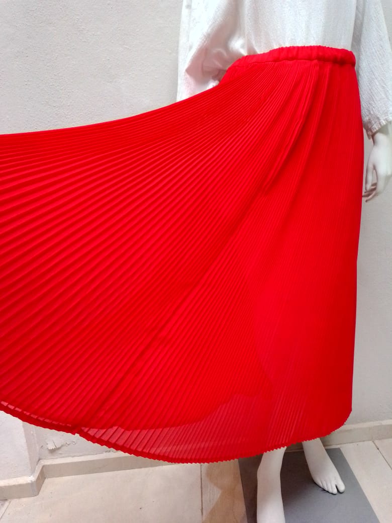 Amatenango Long Pleated Gauze Skirt