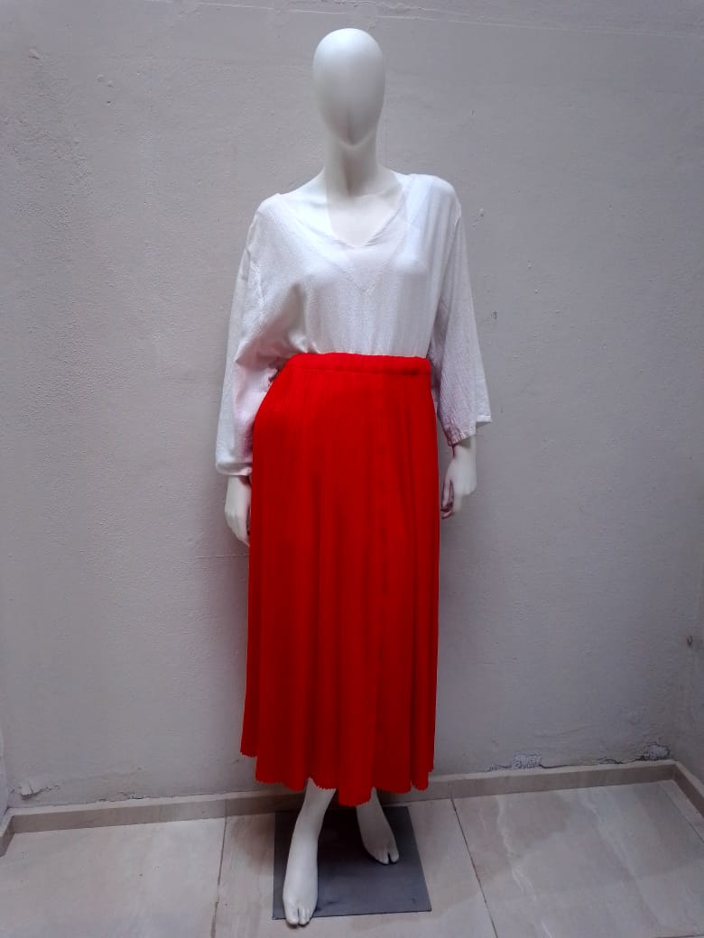 Amatenango Long Pleated Gauze Skirt