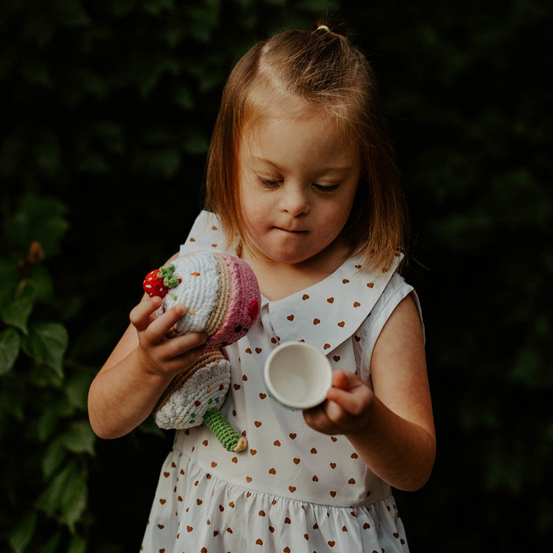 Pretend Play Food Rattle - Strawberry Cupcake