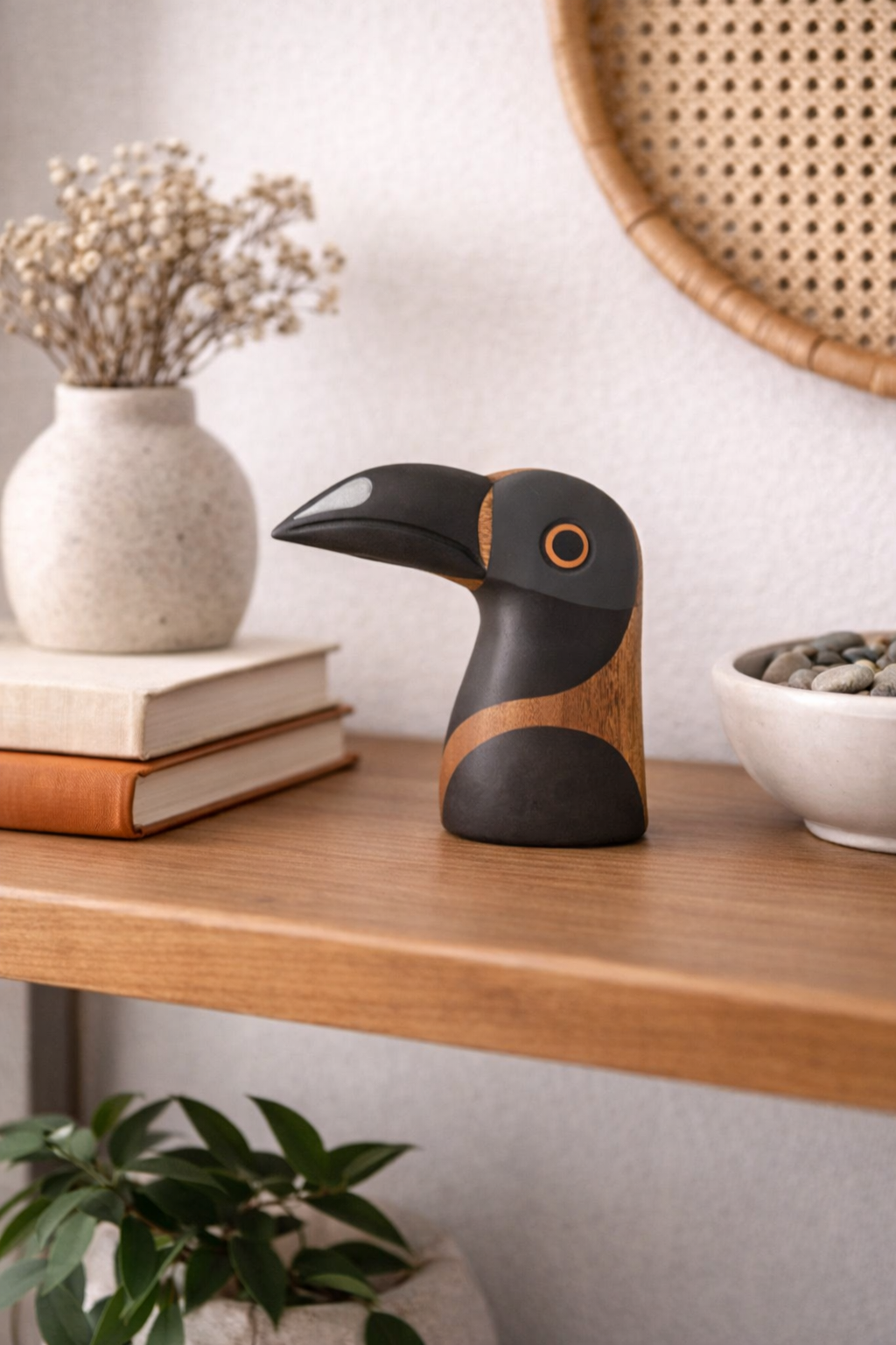 Gray & Black Toucan Mask