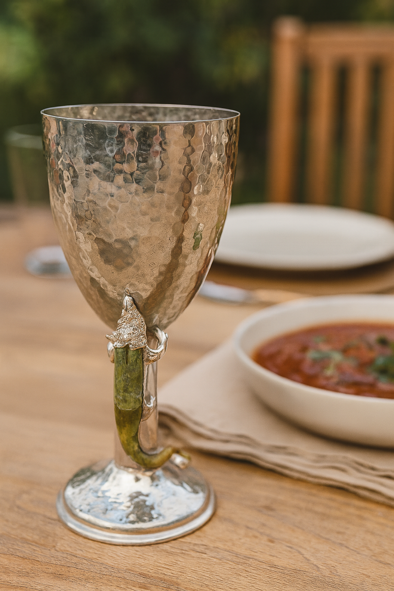 Hammered Goblet with Chameleon Design