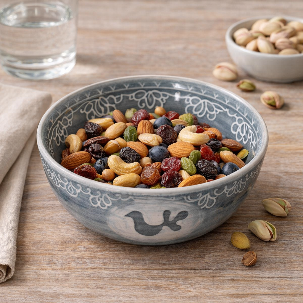 Hand Painted Stoneware Gray Coco Soup Bowl