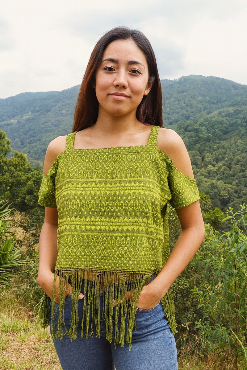 Handwoven Fringe Strap Blouse