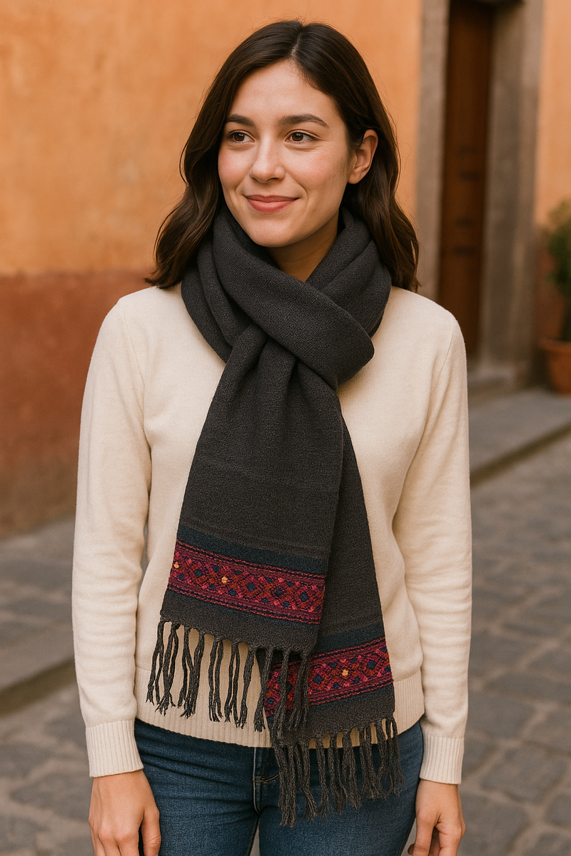 Handwoven Omega Thread Scarf