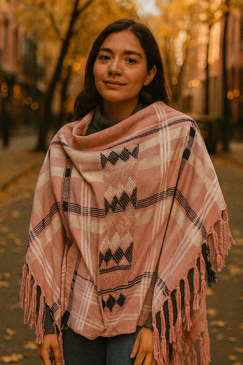 Handwoven Shawl with Traditional Patterns