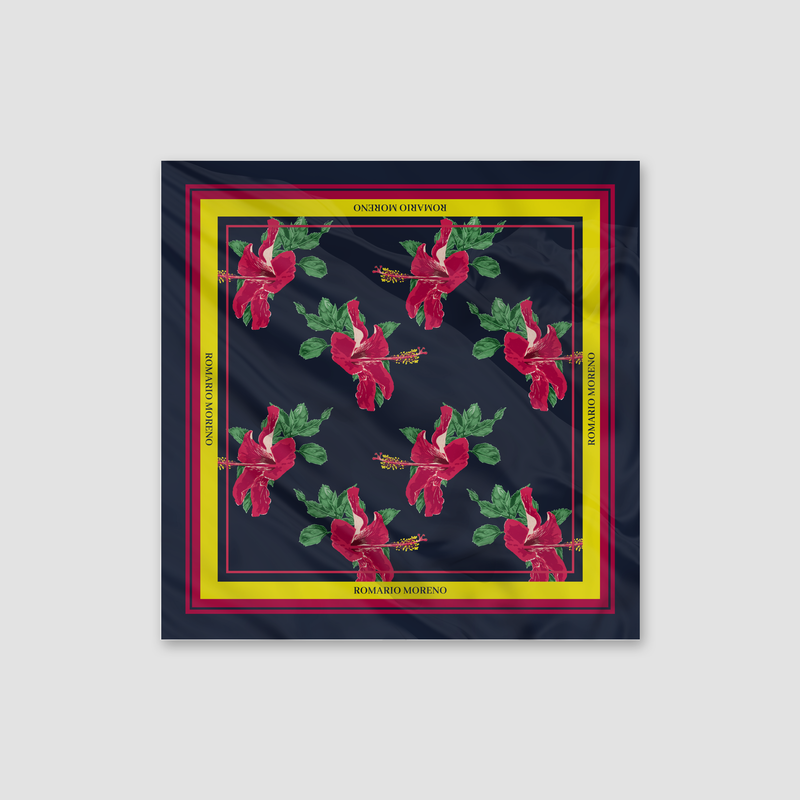 Hibiscus Silk Scarf M