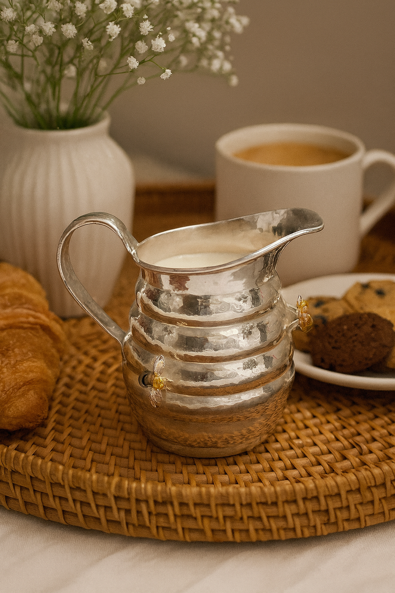 Honeycomb Creamer with Bees