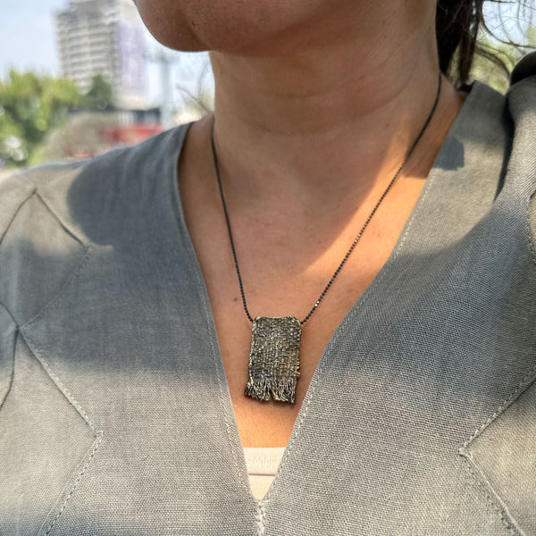 Blackened Sterling Silver Rebozo Pendant