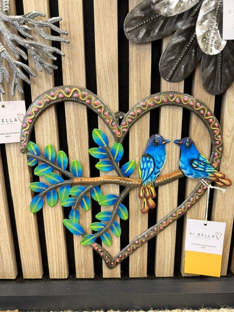 Painted Heart w/Birds on Branch