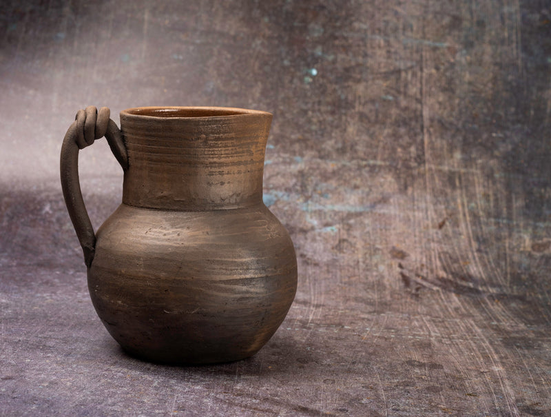 Handmade Clay Water Pitcher with Cups