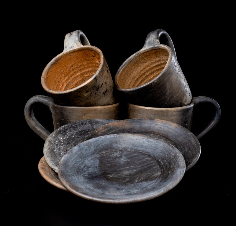 Handmade Ceramic Espresso Cups and Saucers