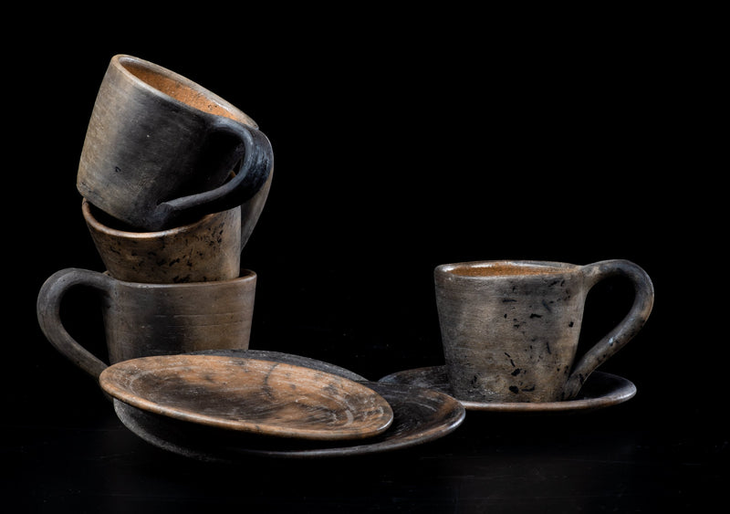 Handmade Ceramic Espresso Cups and Saucers