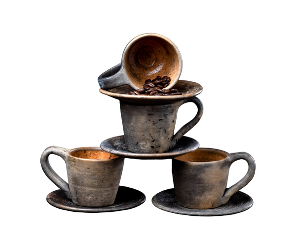 Handmade Ceramic Espresso Cups and Saucers
