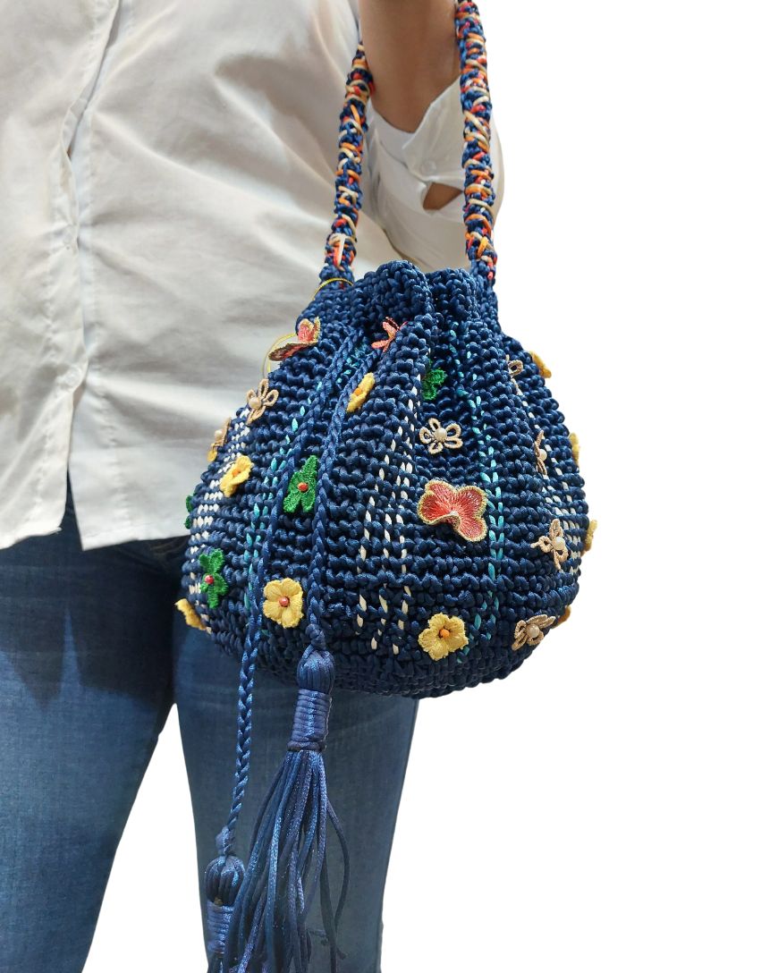 Blue Bow Tote Bag