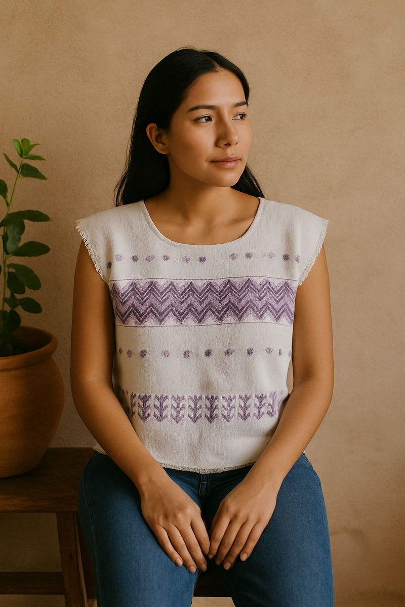 Lilac Handwoven Blouse