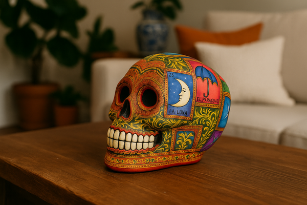 Loteria Skull – Polychrome Clay