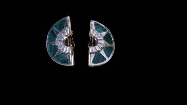 Malachite Silver Earrings
