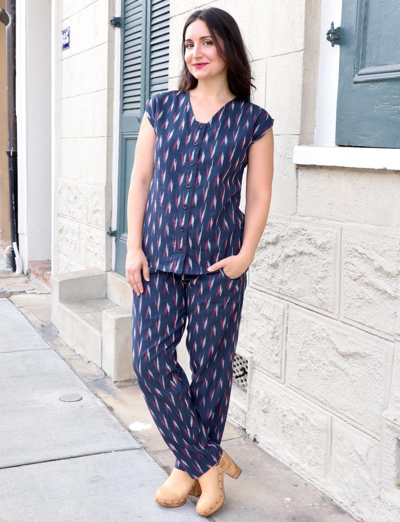 Maritime Organic Cotton Button Top