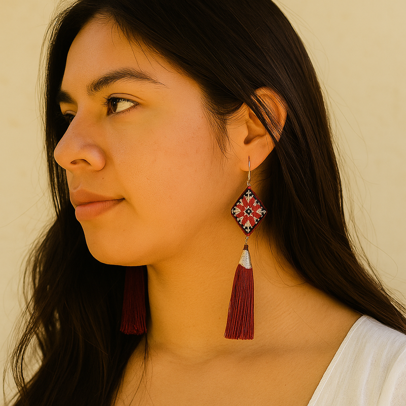 Mazahua Star Design Earrings