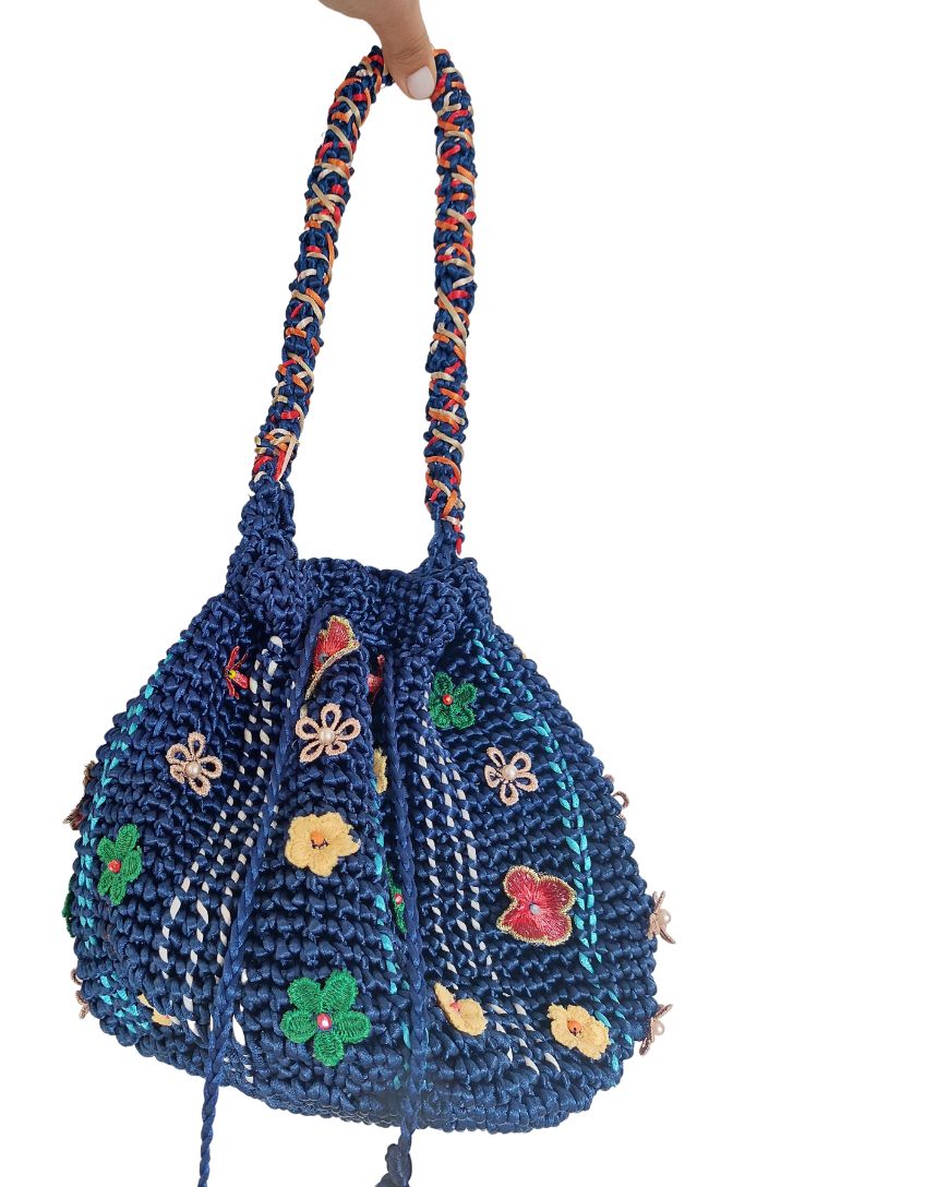Blue Bow Tote Bag
