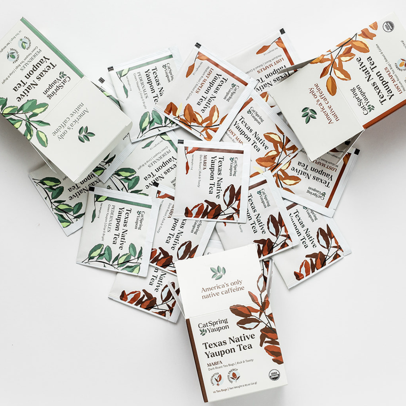 Teabag Yaupon Starter Kit – 3 Roasts + Ceramic Mug