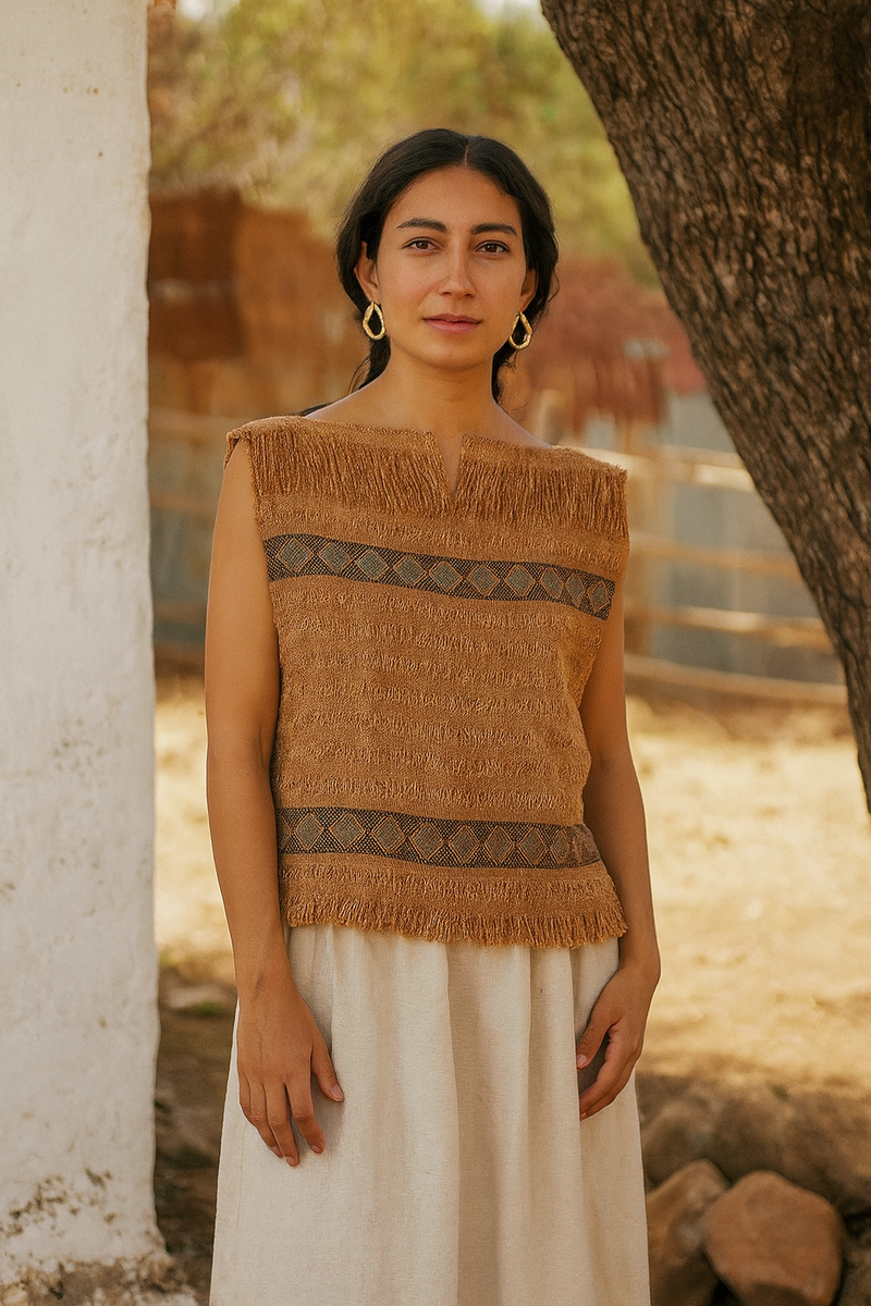Mustard Frayed Blouse