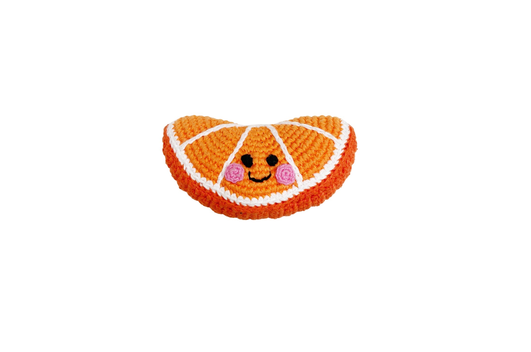 Handmade Organic Orange Baby Toy Rattle