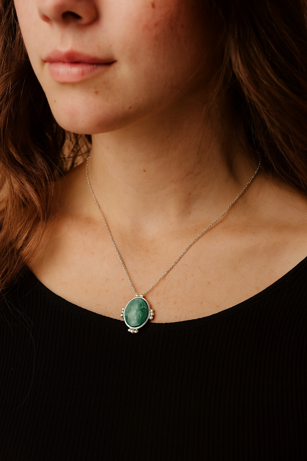 Oval Malachite Pendant