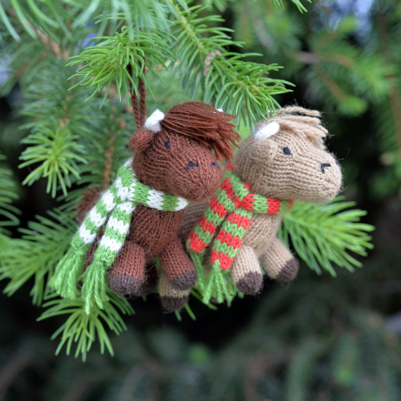Highland Cow Ornaments, set of 3
