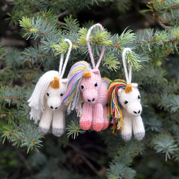 Unicorn Ornaments, set of 3