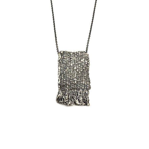 Blackened Sterling Silver Rebozo Pendant